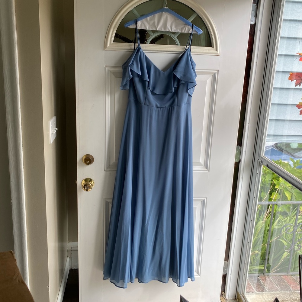 Bill Levkoff 7054 bridesmaids dress size 14 slate